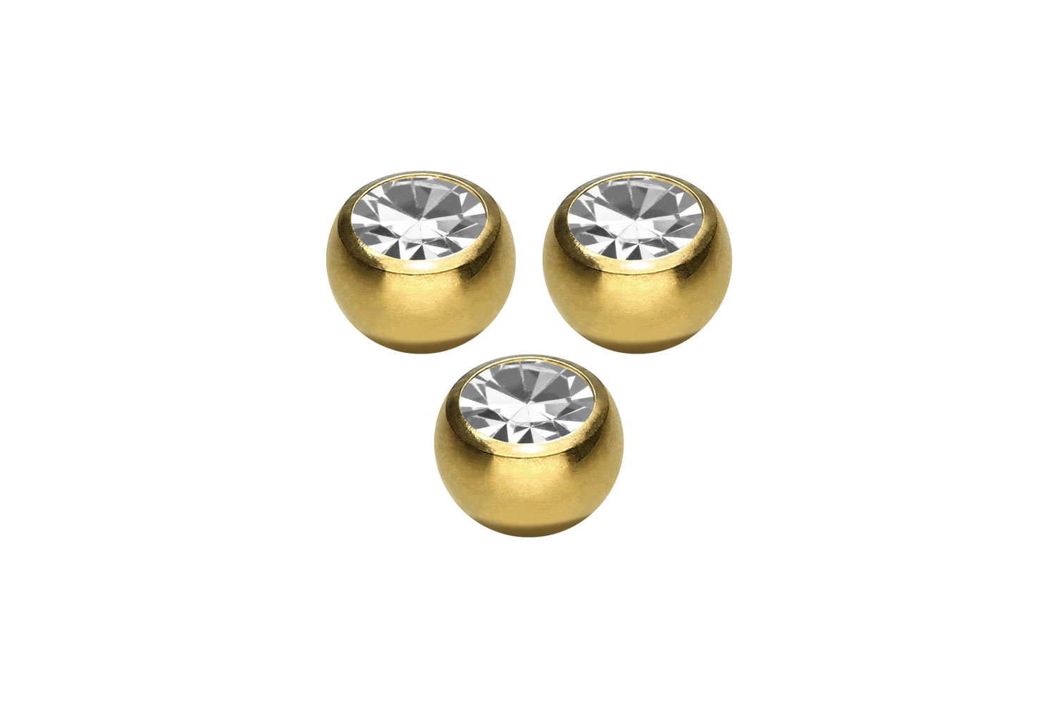 SET Chirurgenstahl Schraubkugel KRISTALL von Piercingline